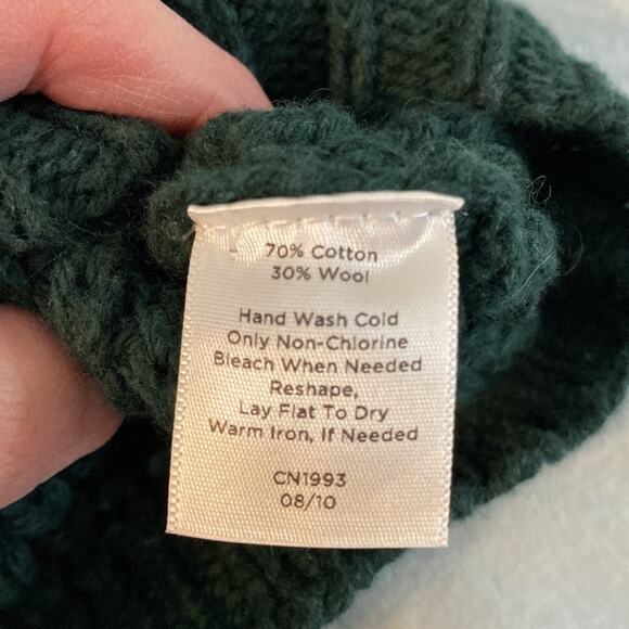 Talbots Chunky Knit Forest Green Cardigan Sweater Size SP - Picture 4 of 6